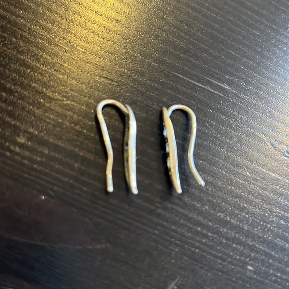 Silver earrings with cubic zirconia and onyx inlays - Picture 5 of 6